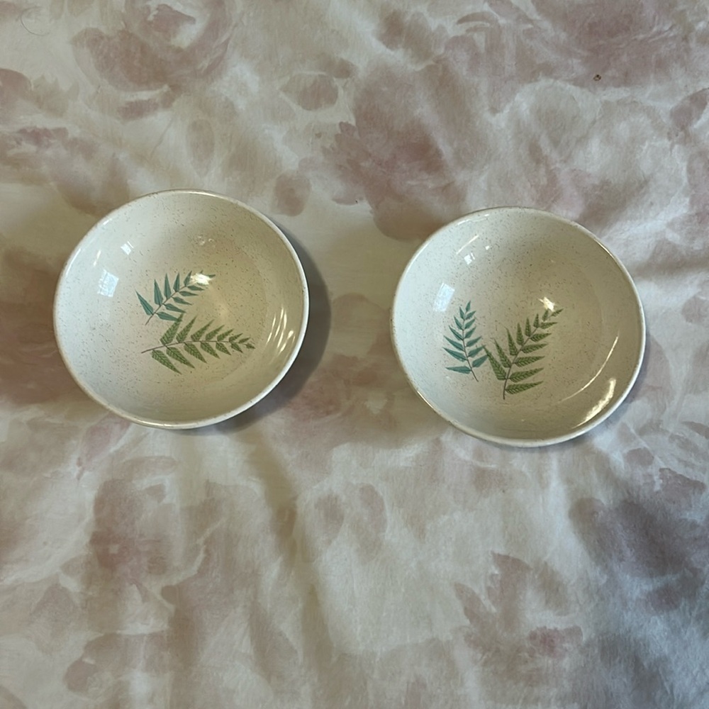 Franciscan Earthenware Fern Dell Individual Bowls Set of 2 Vintage